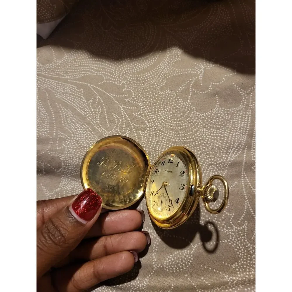 Vintage Swiss Made Bulova Gold Filled Pocket Watch